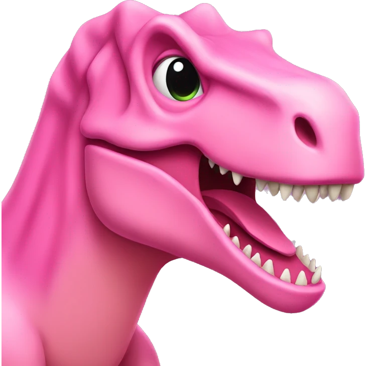 Pink trex with bow on her head emoji