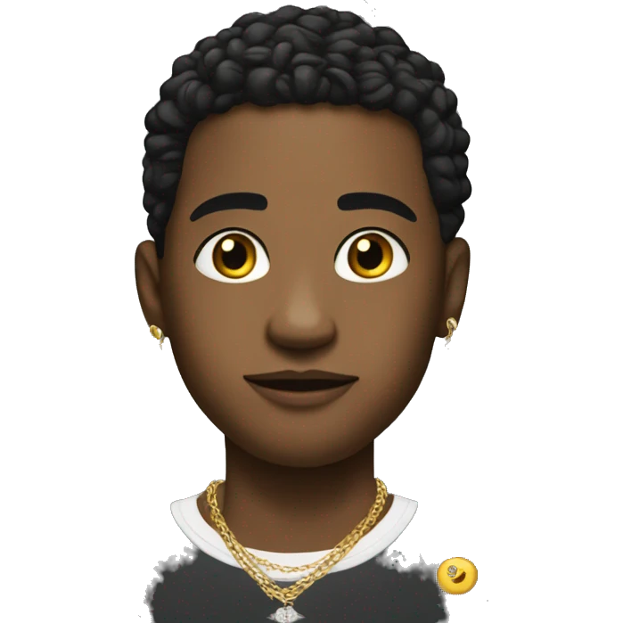 Young hustler with lots of jewelry emoji