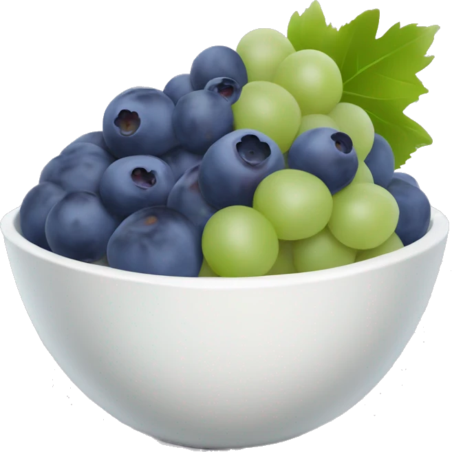 yoghurt bowl with grapes and blueberries emoji