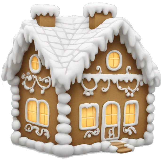 Cosy white gingerbread house  emoji