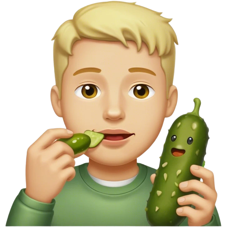 ryan eating a pickle emoji