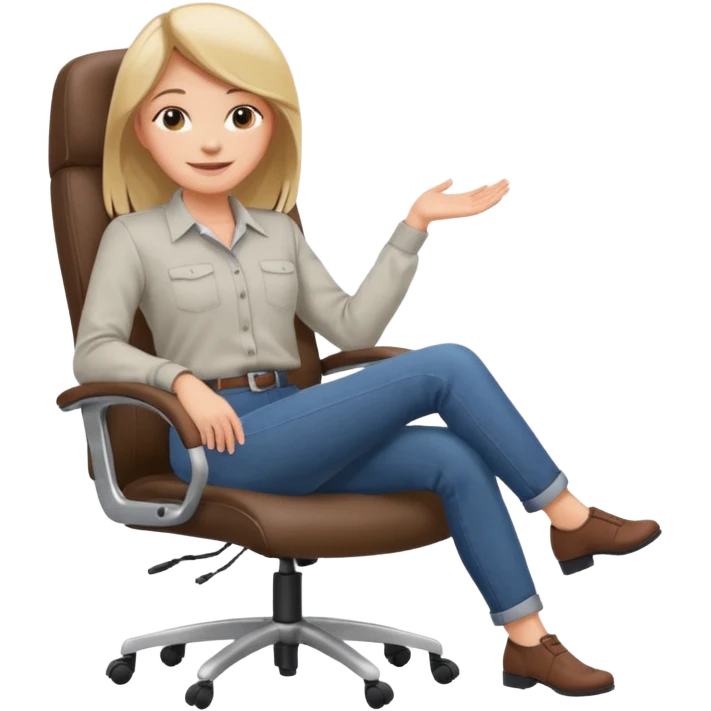 girl that is moving in their chair of work but its not disable just lazy  emoji