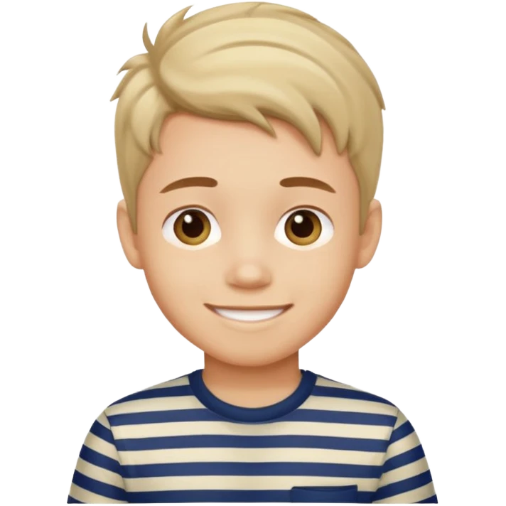 stripped shirt wearing Cute boy nice hair style. emoji