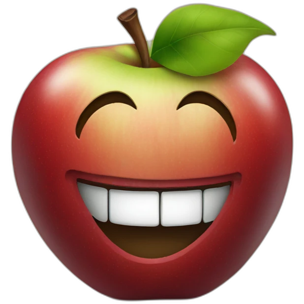 a funny apple emoji