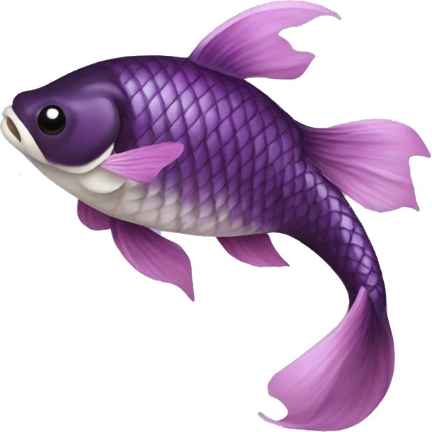 Dark plum purple koi fish emoji