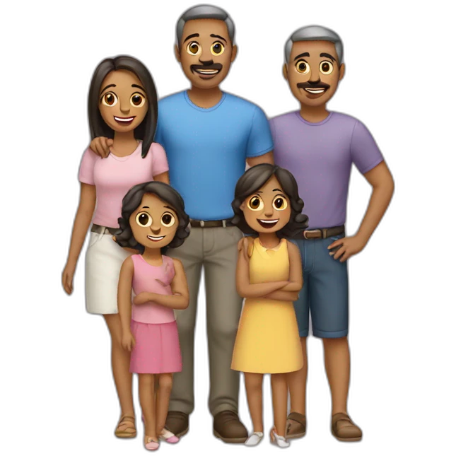 Family 6 people emoji