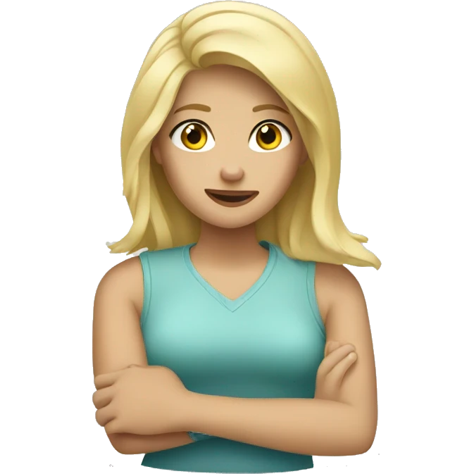 blonde girl with broken arm emoji