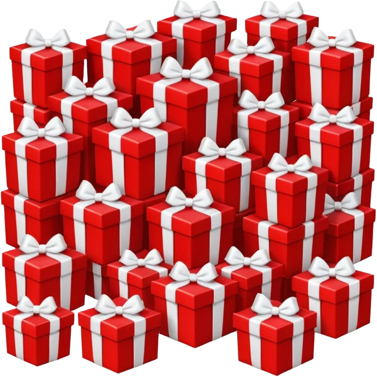 lots of red gift boxes with white bows emoji