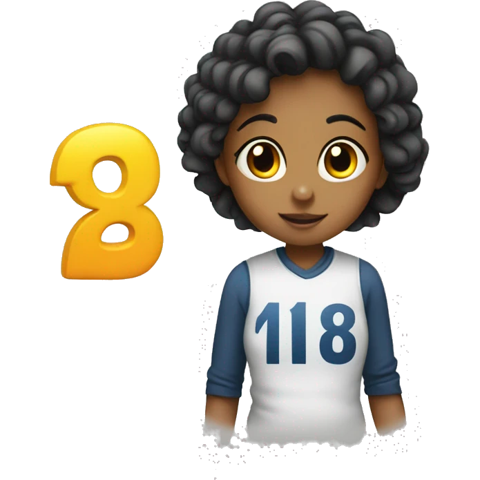 Numbers 18 with a girl emoji