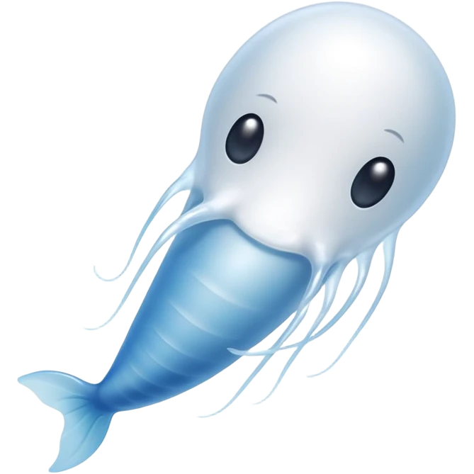 sperm cell emoji, swimming motion, rounded head, clean look emoji