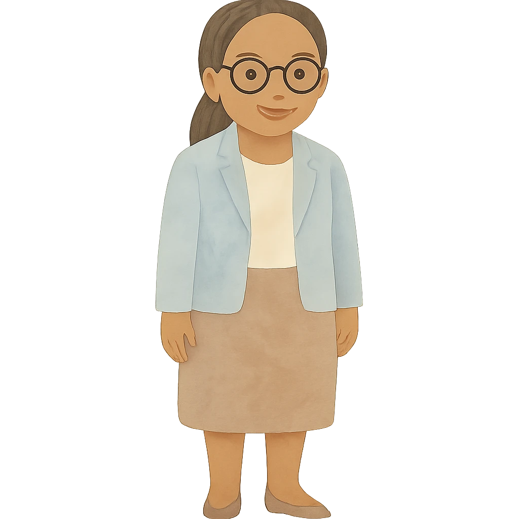 Add a business suit to Kemi Badenoch, full body, standing, in a painterly style with transparent background. emoji