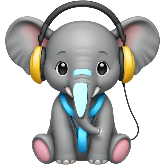 baby elephant with headphone emoji