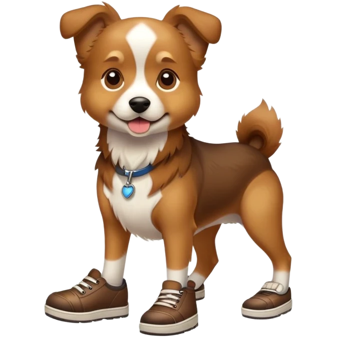 Dog with shoes emoji