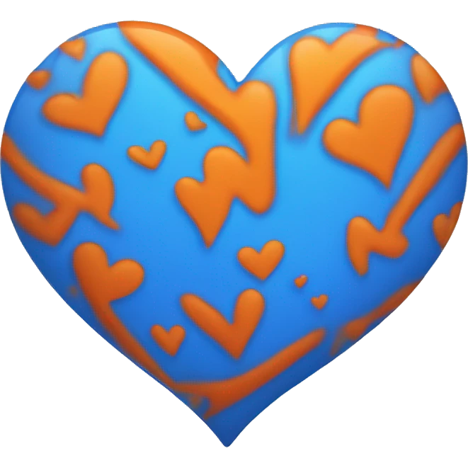 Blue and orange heart emoji