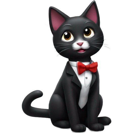 Gato tuxedo disfrazad de vampiro hembra adorab emoji