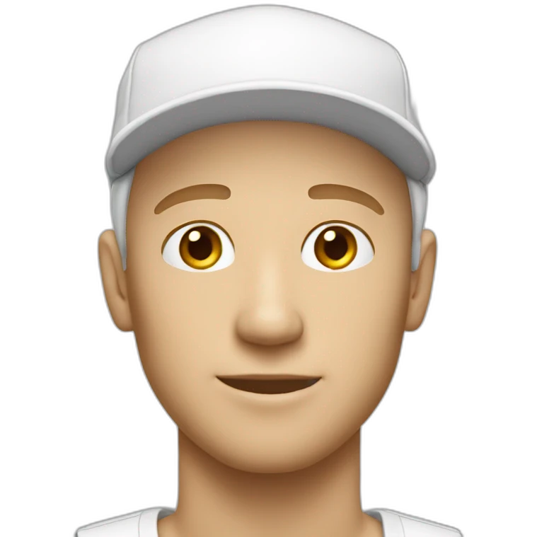 white man with a white cap emoji