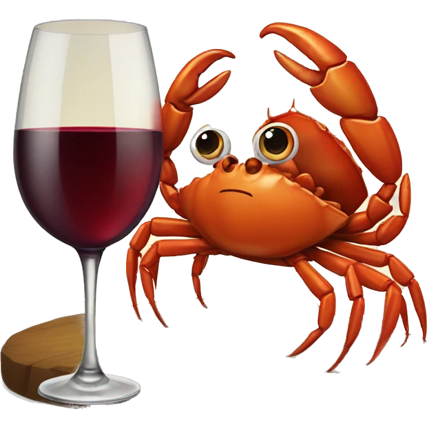 Crab drinking wine emoji