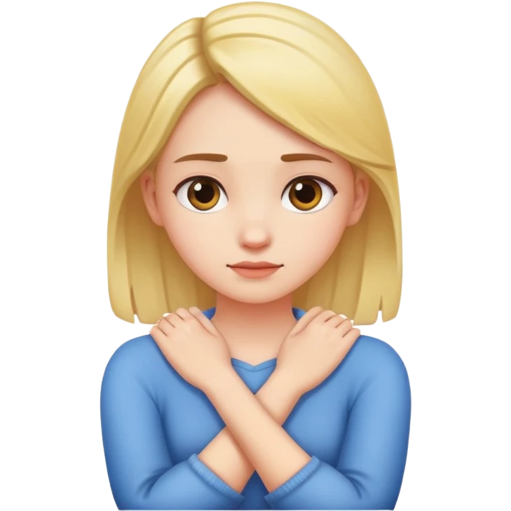 Arms crossed holding neck girl emoji