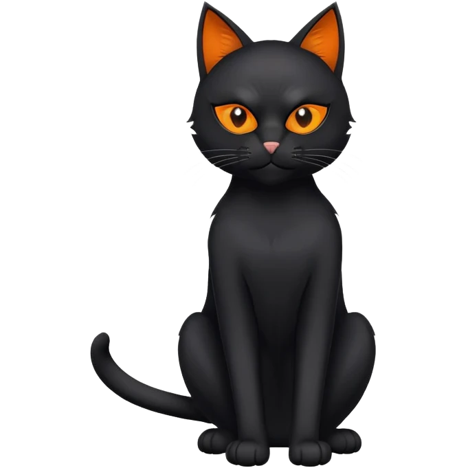 black cat full body sitting with a mask emoji