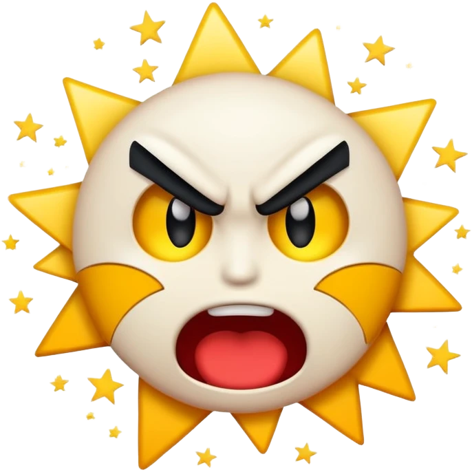 dramatic face punch moment with angry emoji punching surprised emoji, exaggerated comic impact effects with stars, motion lines, and 'POW!', bold and playful emoji
