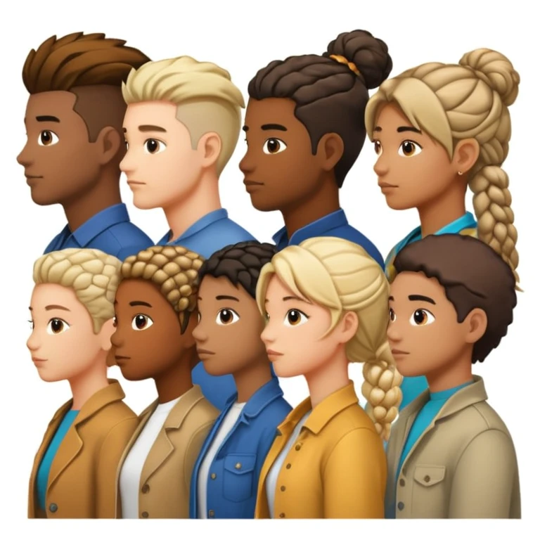 A line of people in profile, one behind the other emoji
