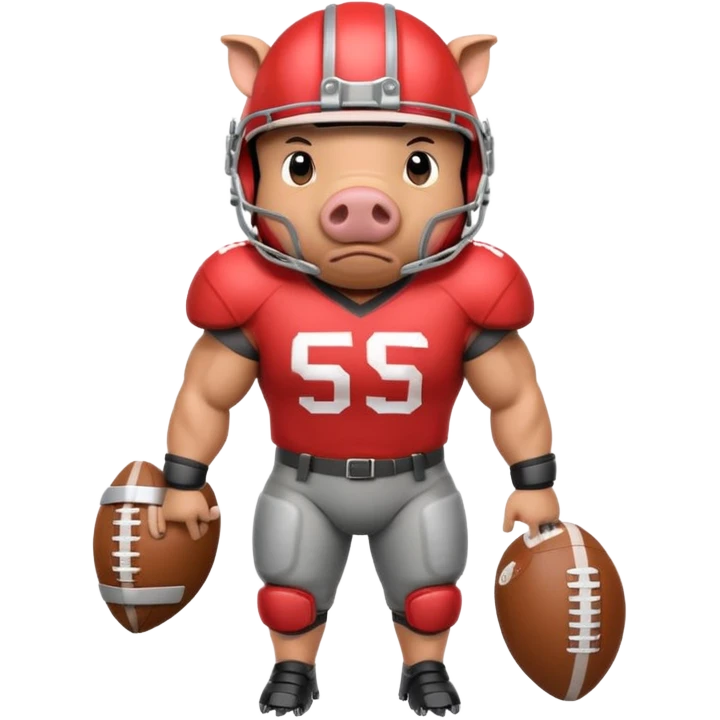 american football player pig emoji
