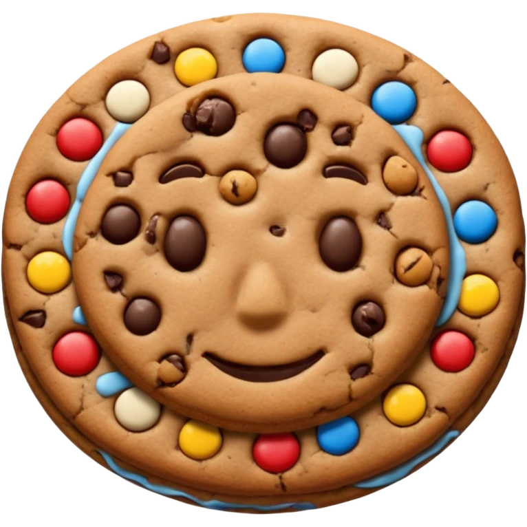 {
    "type": "object",
    "look": "chocolate chip cookie man, round chips, baked surface, front view",
    "description": "a cookie man made of chocolate chip dough, with visible chips and soft edges"
  } emoji