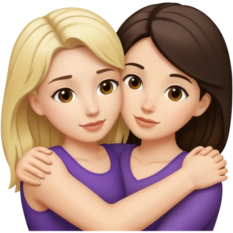 Блондинка и брюнет обнимаются emoji