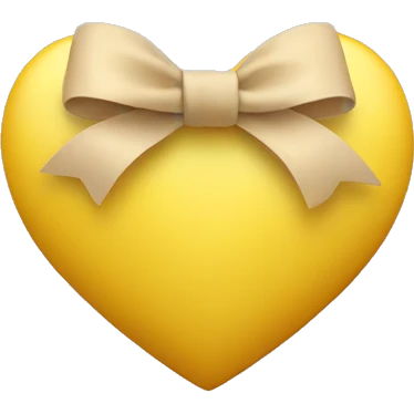 Yellow heart with a beige bow emoji