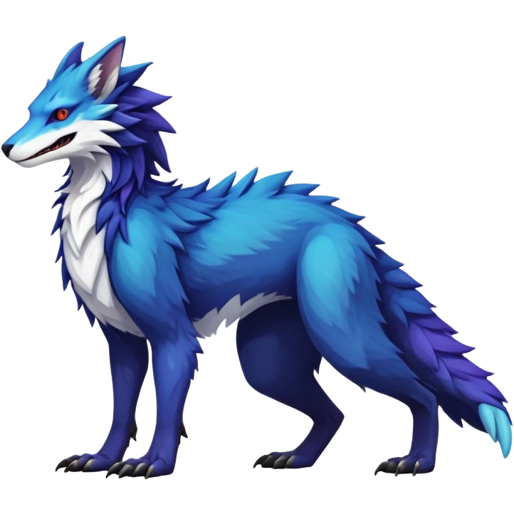 Sergal-Vernid-hybrid-animal-creature, full body emoji
