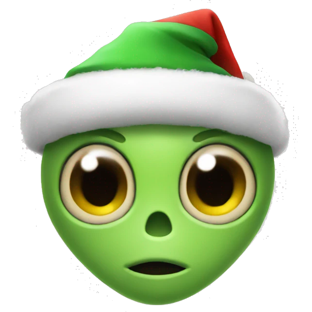 alien in christmas hat emoji
