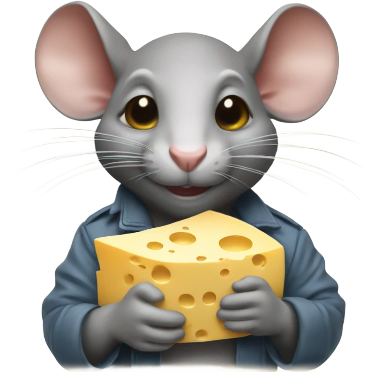 A rat holds a cheese with inscription "Alinght" emoji
