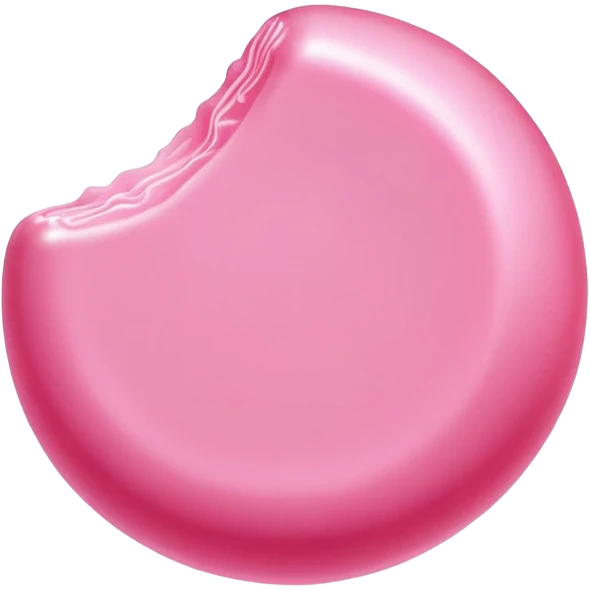 a piece of bright pink bubble gum, chewy candy, pink chewing gum emoji