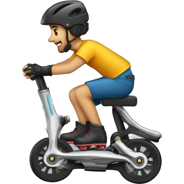 Rollerblade y las ruedas están envueltas de truenos y llamas  emoji