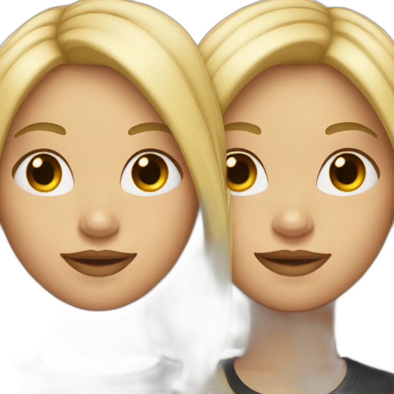 woman with hair on one side blonde and on the other black and diastema emoji