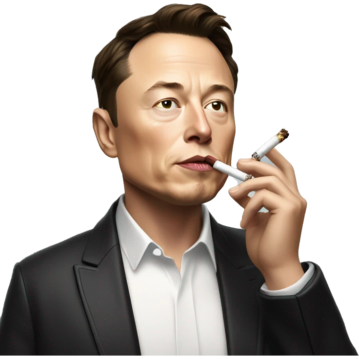 Elon musk smoking sigaret emoji