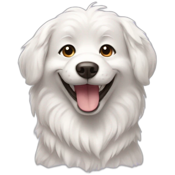 smiling dog with white fur emoji