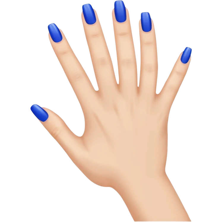 a woman's hand with blue nails is a like gesture emoji