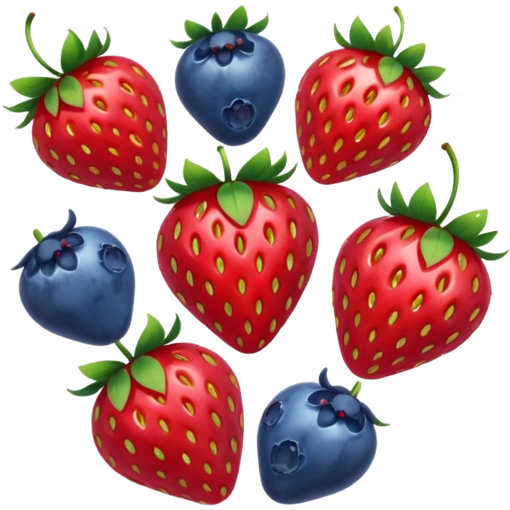 strawberries, blueberries, raspberries emoji