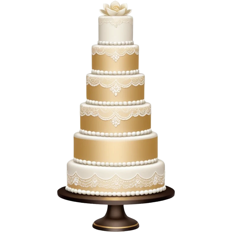 elegant white wedding cake with lace details and sparkle effect emoji