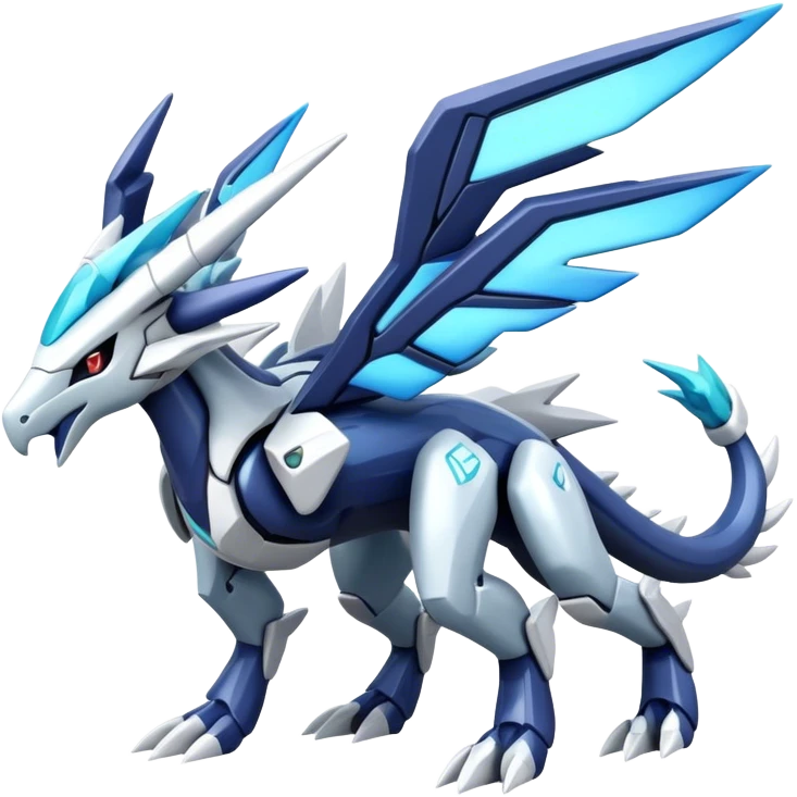 Futuristic Kyurem-dialga-suicune-hybrid, full body emoji