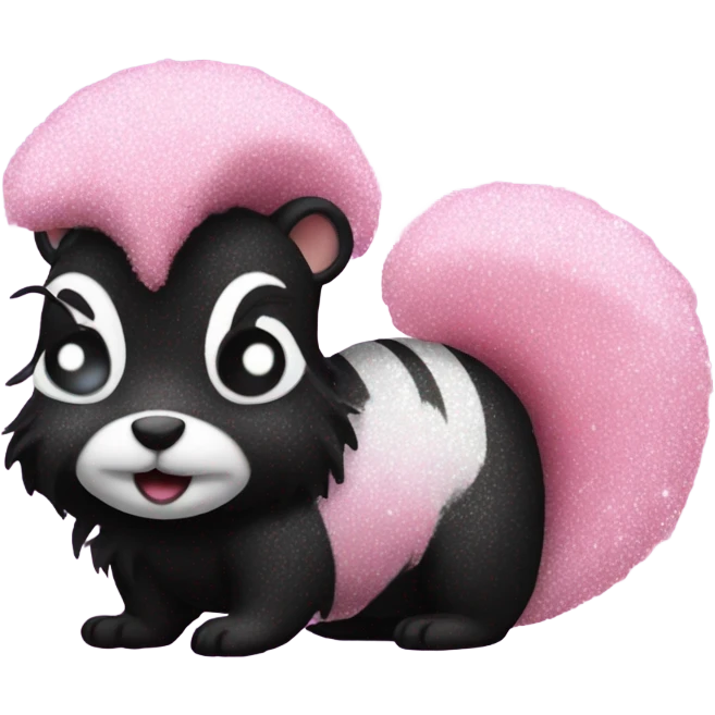 Glitter skunk that is pink emoji
