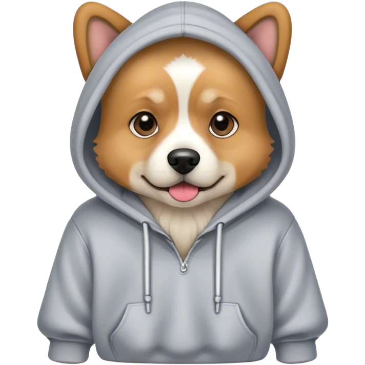 Dog wearing hoodie emoji