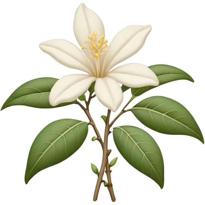 wilted indian jasmine without leaves in emoji format emoji