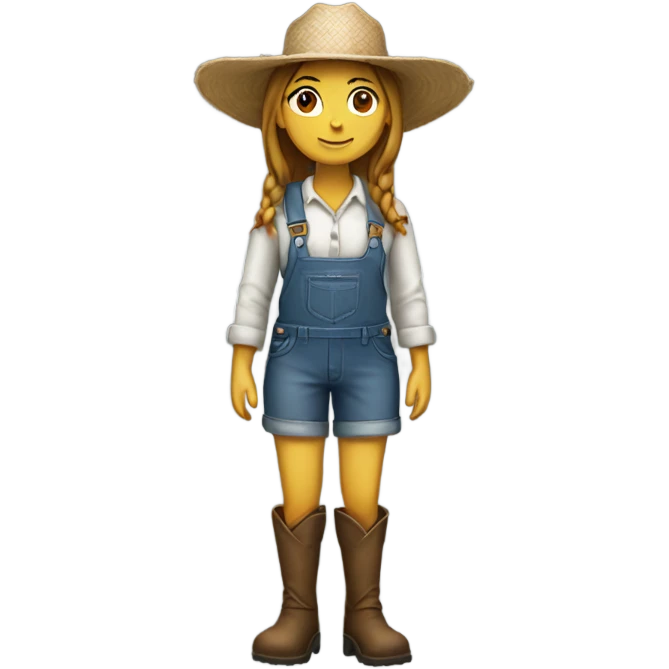 full body farmer girl standing emoji
