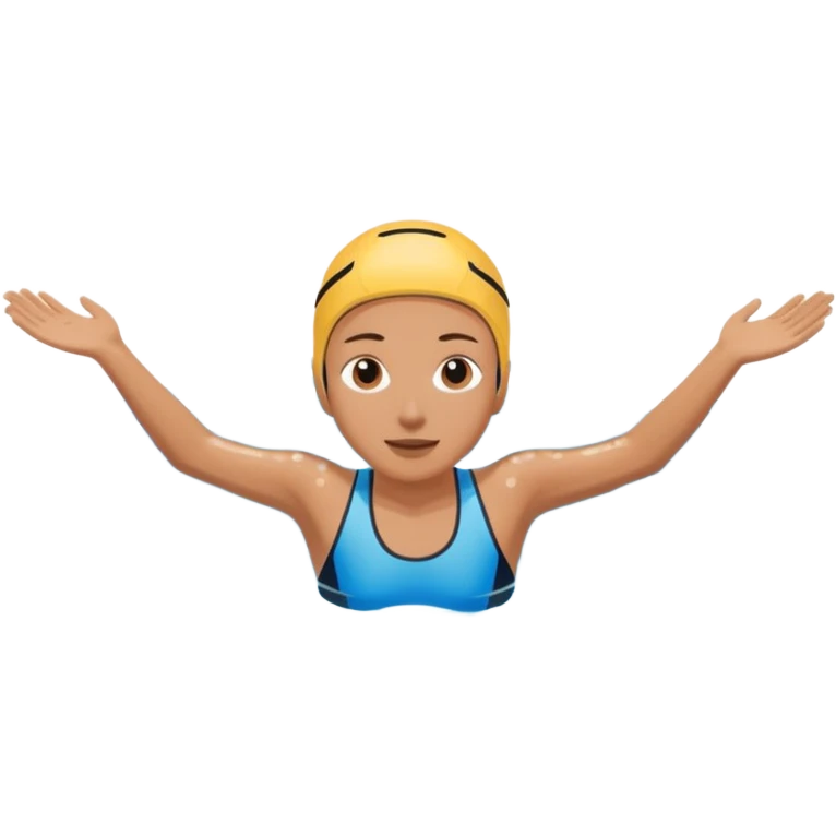 person swimming laps in pool zoomed out showing lap swiming back stroke emoji