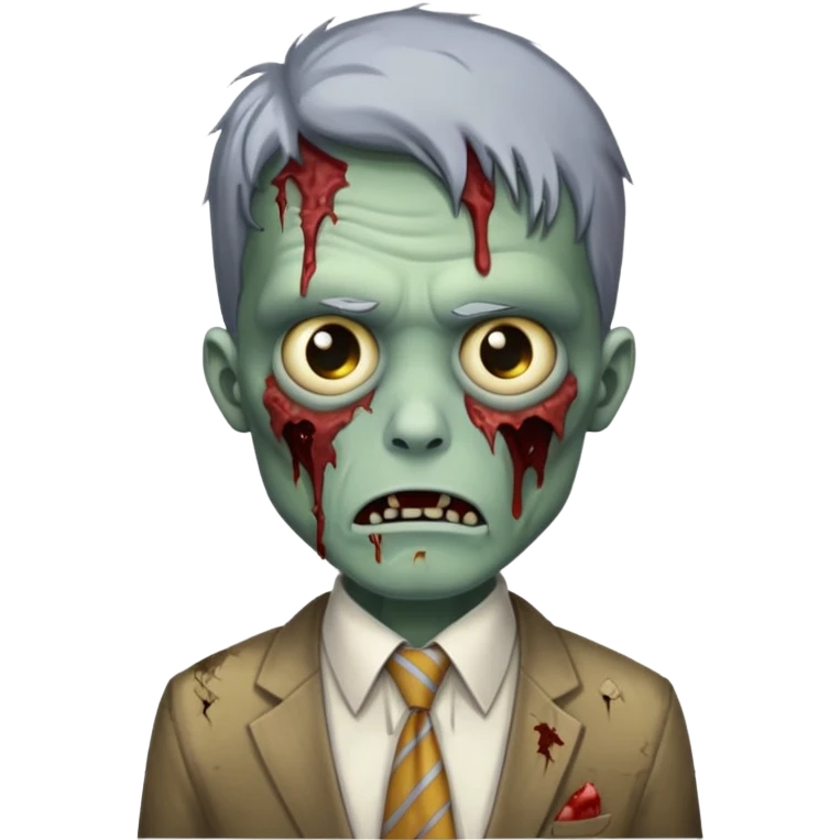 zombie with tie emoji