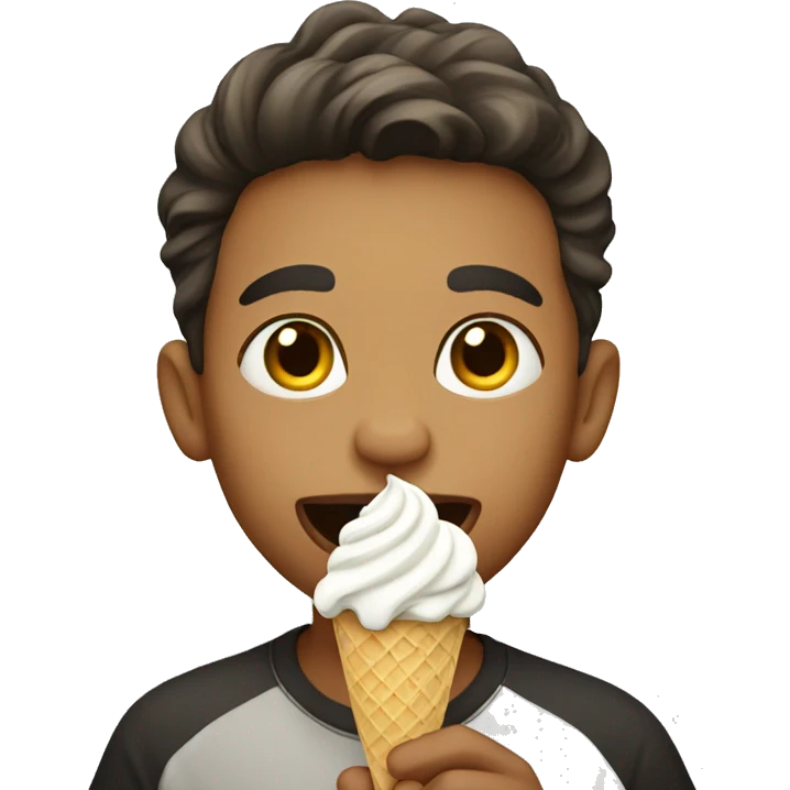 Boy eating ice cream emoji