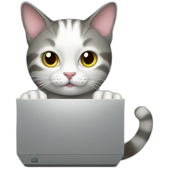 cat hold a computer emoji