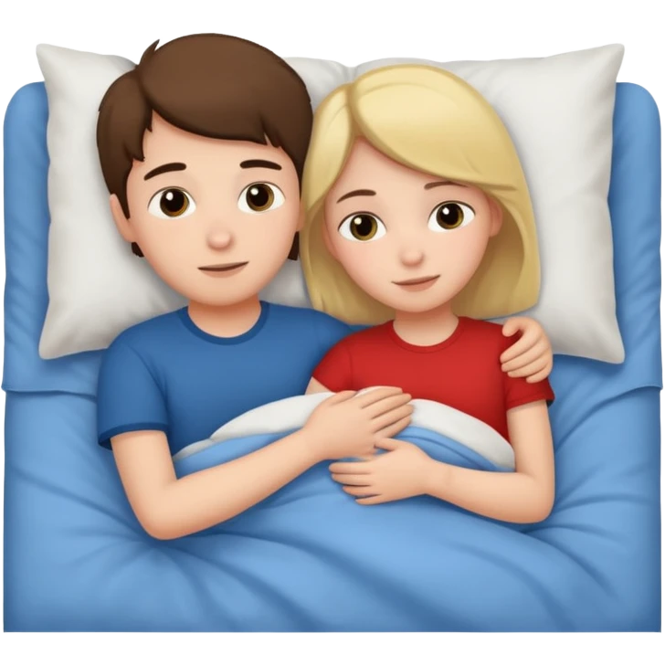 Girl and boy in bed together  emoji